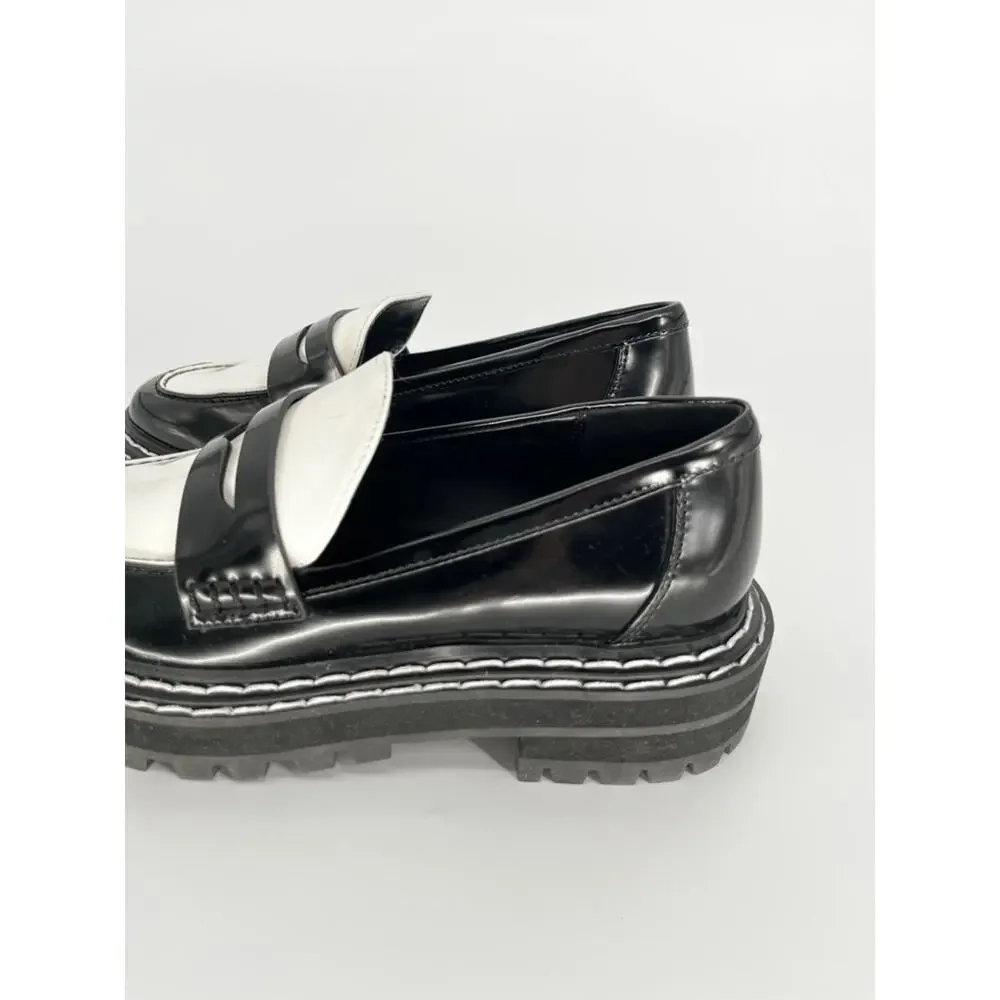 D'Amelio Prescia Patent Loafers black bright white - 5.5